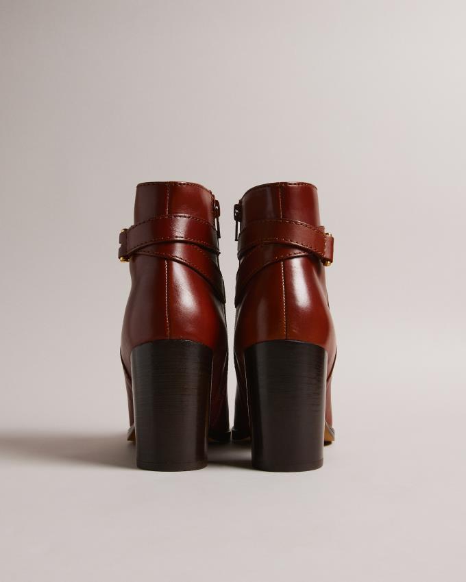 Bottines Ted Baker T Hinge Leather Marron Femme | JKN-30670173